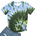 thumbnail image 5 of ALLLIST Summer Tops for Women 2024 Short Sleeve Crew Neck Blue Tie Dye T-Shirts Casual Printed Womens Tees, 5 of 5