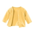 thumbnail image 6 of FRSASU Girls Classic Crew Neck Button Long Sleeve Soft Knit Cardigan Sweater Breathable Stretchy School Outfit Size 6M-4T Yellow, 6 of 9