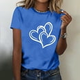 thumbnail image 7 of Womens Valentine's Day T-Shirt Blue Heart Graphic Tee | Soft Stretch Relaxed Fit Casual Top | Gift for Her, Galentine's Shirt S-4XL,Size M, 7 of 7