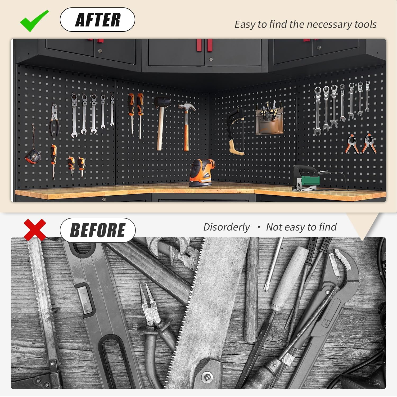 HPDMC Red Garage Cabinet Storage System 10-Pcs Corner Workshop Set Garage Cabinet and Storage System for Tool Organization