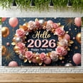 thumbnail image 6 of Golden Theme New Year Banner Pink Rose 2026 Banner Firework Design Star Decoration Happy New Year Banner for New Year Party 2026 Celebration Holiday Gathering, 6 of 9