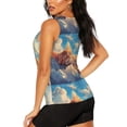thumbnail image 3 of Fotbe Cloud Sleeping Cat Blusas Sin Mangas para Mujer – Estilo Casual, Corte Suelto, Slim-Fit, Cuello Redondo Deportivo, Tops de Verano para Gimnasio y Yoga-XX-Large, 3 of 7