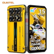 OUKITEL WP60 5G Rugged Phone Unlocked 7.2" Display Cellphone, 10000mAh Smartphone, 108MP Camera, 24(8+16expansion)GB RAM+256GB ROM, NFC/OTG/IP68, Cool Looking Phone,Camping & Adventure Phone