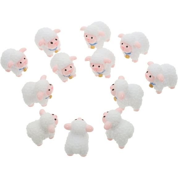 12 Pcs Mini Sheep Pet Goat Lamb Succulent Decoration 2.50X2.20X1.60CM