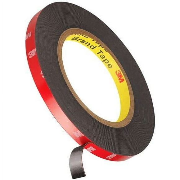 Xiao Hua Cinta adhesiva de doble cara superfuerte 3M de 3 m x 10 mm, color negro, resistente al agua y a altas temperaturas, apta para uso en interiores y exteriores, 1 unidad.
