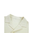 thumbnail image 3 of Sunloudy Conjunto de traje de 2 piezas para hombre, camisa de manga corta con cuello vuelto de color sólido + pantalones cortos para el verano Sunloudy  S/M/L/XL/XXL, 3 of 9