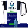 thumbnail image 2 of Brita 10 Cup Large Plastic Water Filter Pitcher, Black, BPA Free with 1 Elite Brita Filter, 2 of 10