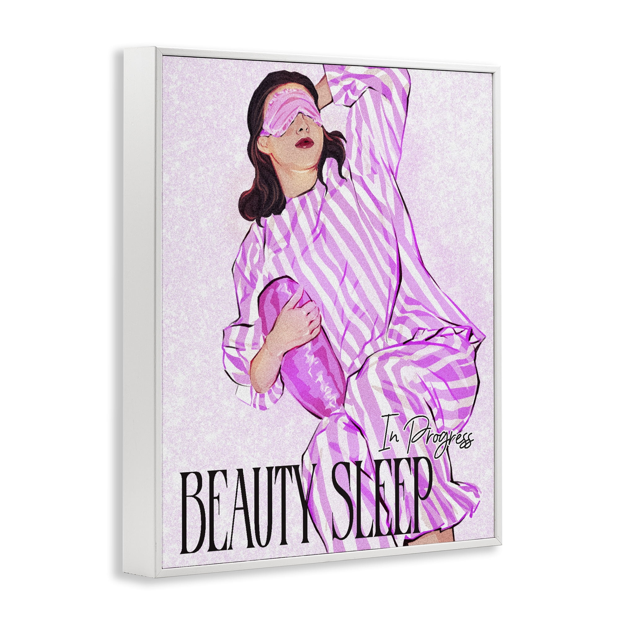 Stupell Industries Beauty Sleep In Progress White Framed Giclee Art, design by Ziwei Li