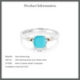 thumbnail image 5 of Gem Stone King 0.90 Ct Cushion Green Turquoise 925 Silver and 10K Yellow Gold Ring, 5 of 5
