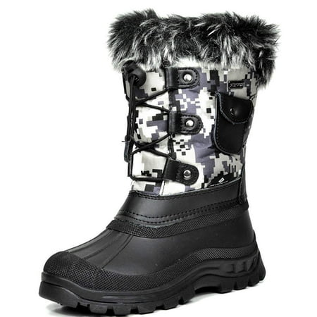

Dream Pairs Kids Boys & Giris Winter Waterproof Outdoor Sports Snow Boots Ksnow Black/Camo Size 9