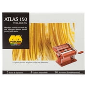 Marcato Atlas 150 Pasta Machine with Cutter, Hand Crank, and Instructions, Made in Italy, Red