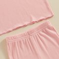 thumbnail image 6 of Bagilaanoe 2pcs Toddler Baby Girl Pants Set Fly Sleeve Ribbed Tops + Flare Trousers 6M 12M 18M 24M 3T 4T Kids Casual Clothes, 6 of 8