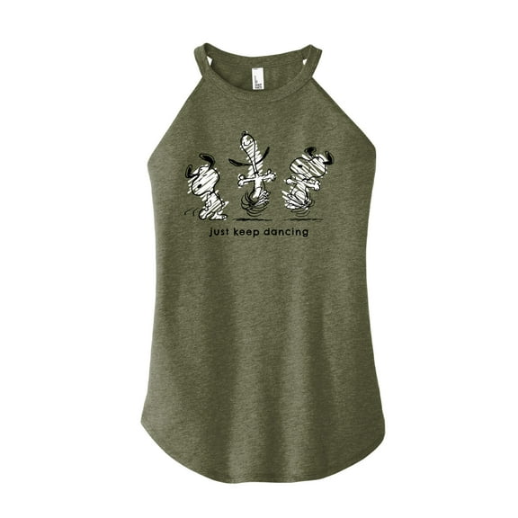 Peanuts - Snoopy Just Keep Dancing - Juniors High Neck Tank Top