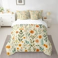 thumbnail image 2 of Castle Fairy Boys Girls Orange Flowers Bedding Comforter Set 7-Piece,Chic Floral Daisy Blossoms King Bedding Sets,Spring Garden Ultra Soft Bed Sheets,Super Cozy Room Decor,Reversible, 2 of 8