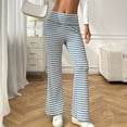 thumbnail image 2 of JUSLIO Womens Pants Comfortable Casual Lounge Striped Pants for Women Straight Leg Pants Blue XL, 2 of 7
