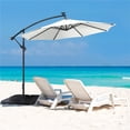 thumbnail image 6 of Yaheetech 10 ft Patio Hanging Cantilever Umbrella with 32 LED Lights & Adjustable Tilt, Cream, 6 of 7