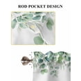 thumbnail image 6 of Green Eucalyptus Leaves 2 Panel Kitchen Curtains for Windows, Summer Botanical Watercolor Daisy Bathroom Privacy Curtain, Home Décor Window Treatment for Bedroom/Living Room 55"x45", 6 of 6