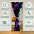 thumbnail image 2 of Honeycomb 34"W X 80"L Door Drape For Adults Men,Purple Blue Beehive Door Curtain For Doorway Privacy,Lightning Hexagon Pattern Blackout Curtain,Modern Abstract Geometry Room Divider Curtain, 2 of 4