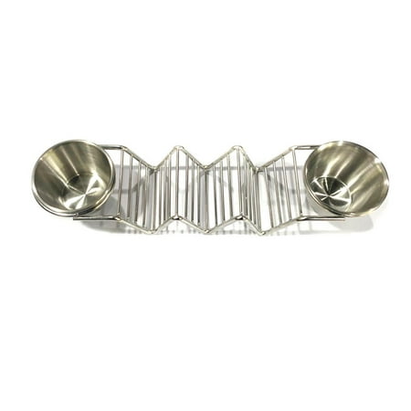 

Taco Holder Stand Stainless Steel Taco Shell Rack with Salad Cups