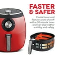 thumbnail image 5 of Dash Deluxe Electric Air Fryer + Oven Cooker with Temperature Control, Non-stick Fry Basket, Recipe Guide + Auto Shut Off Feature, 1700-Watt, 6 Quart, Red, 5 of 6