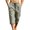 Army Green, variant on Men Drawstring Elastic High Waist Adjustable Hem Cropped Capri Woven Pants Deep Side Slip Pockets Lightweight Crinkle Fabric Summer Beach Outdoor Casual Trousers XXL