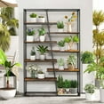 thumbnail image 2 of Costway 71" Tall Bookshelf with Heavy-duty Metal Frame 7-Tier Industrial Etagere Bookcase, 2 of 10