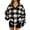 Black, variant on Womens Fuzzy Sweater Plaid Sherpa Fleece Pullover Sweaters Long Sleeve Oversized V Neck Fall Winter Sweatshirt with Pockets XL