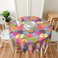 thumbnail image 4 of Colorful Candy Table Cloth,Hearts Love Round Tablecloth 60 Inch Decorative Fabric Table Cover for Dining Table, Buffet Parties, 4 of 6