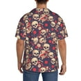 thumbnail image 3 of Sikiie Skull rock music record Men's Wrinkle Free Untucked Cuban Shirt Business Casual Button Down Shirts Short Sleeve Shirt3X-Large, 3 of 5