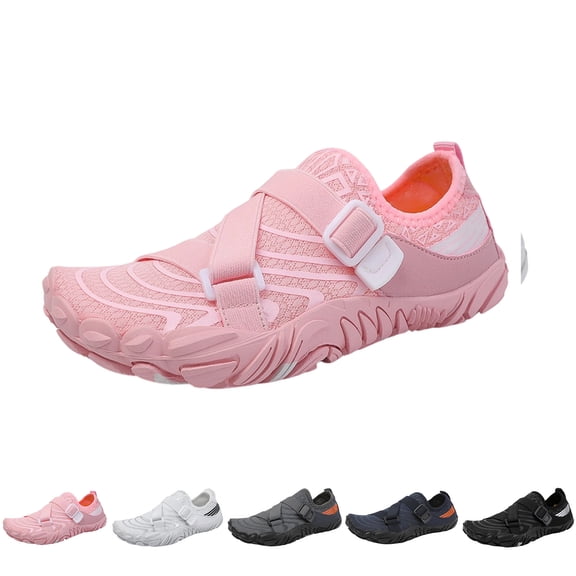 Hiking Barefoot Shoes For Women Men Non Slip Athletic Barefoot Wide Toe Water Shoes For Walking Running And Swimming Pink 37