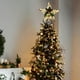 thumbnail image 1 of Iron Christmas Tree Topper Star with LED Lights, Wicker Fleecy Snowflake Design, Festive Holiday Home Decor for Indoor Xmas Party Decoration, 1 of 6