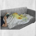 thumbnail image 6 of Garden Soft Flannel Fleece Throw Blanket, Nature Illustration with Watercolors Petals of the Spring Season, Cozy Plush for Indoor and Outdoor Use, 50" x 60", Pale Yellow Pale Green, by Ambesonne, 6 of 6