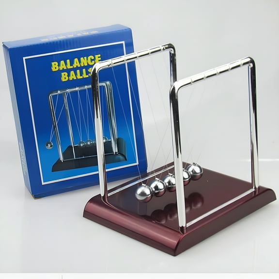 BESTSKY Newton's Cradle,Desk Table Decor Metal Pendulum Ball Newton Ball Physics Science Pendulum Steel Balance Ball for Office Physics Teacher Toys