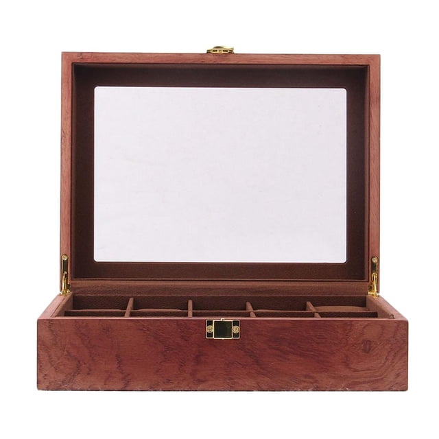 Estuche para Hombres, Caja de Exhibición de Organizador de Almacenamiento Sólido para Cumpleaños, Día de San Valentín, Bod de de 12 ranuras Salvador Caja de almacenamiento de reloj