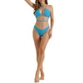 thumbnail image 2 of INSPIRE CHIC Conjuntos de bikini de mujer con lazo en el cuello de 2 piezas, parte inferior de triángulo, trajes de baño en azul medio, 2 of 5
