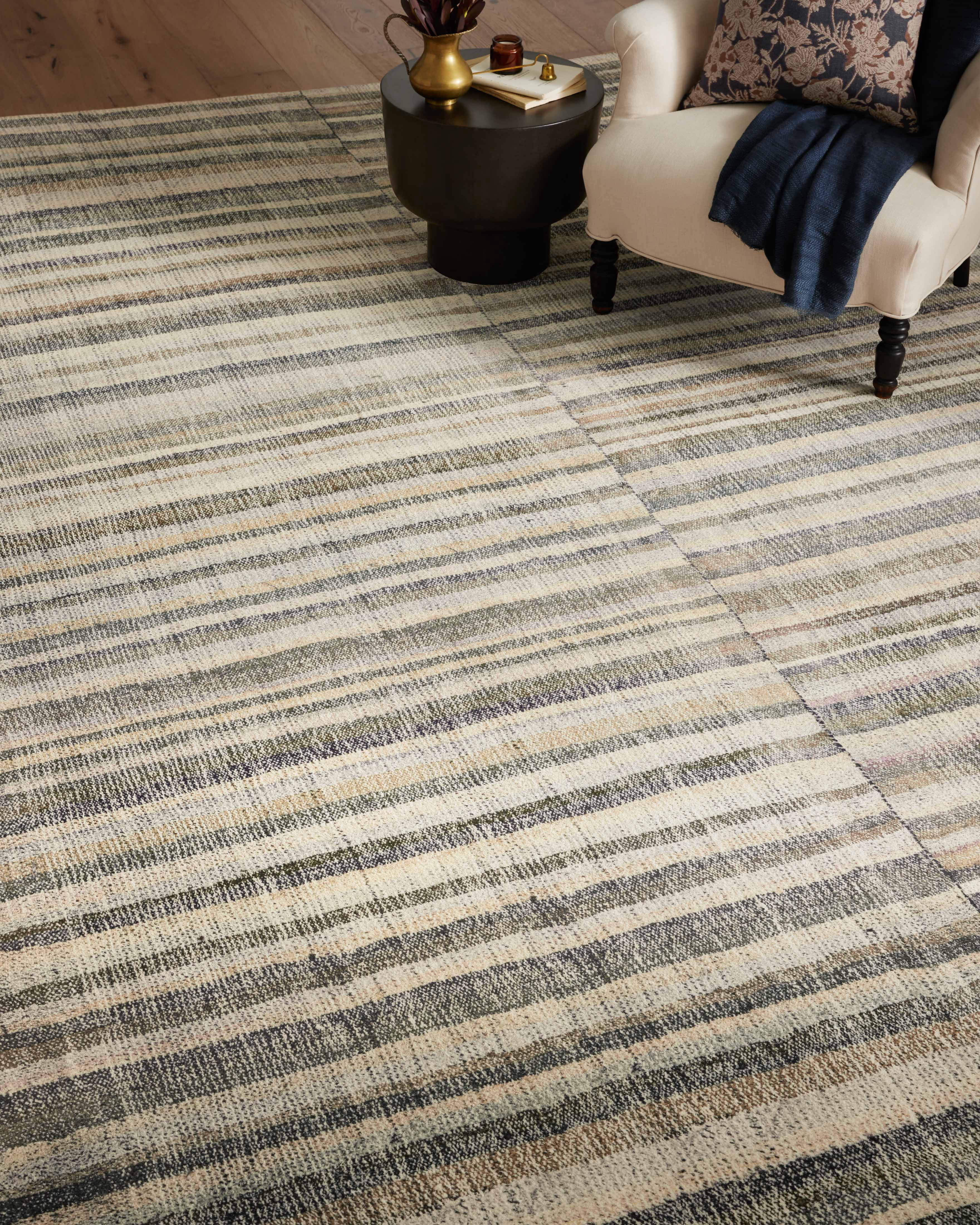 Chris Loves Julia x LoloiHumphrey Natural / Moss 2' x 3'-6" Rectangle Accent Rug