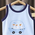 thumbnail image 4 of CAUYDY Toddler Baby 2-7T Little Boy Summer Pajamas Set Casual Wear for Baby Boys 2Pcs Adorable Print Sleeveless Shirt + Elastic Shorts 9-18M Kids Sleepwear (Sizes 3-4 Years,L4-Light Blue), 4 of 4