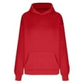 thumbnail image 5 of Tdoqot Womens Plus Size Hoodies with Pocket- Long Sleeve Fall Fashion Loose Casual Pullover Sweatshirt Red Size 3XL, 5 of 5