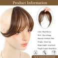 thumbnail image 2 of Synthetic Clip-In Bangs for Women Straight Center-Parted Fake Bangs with Temples, 2 of 5