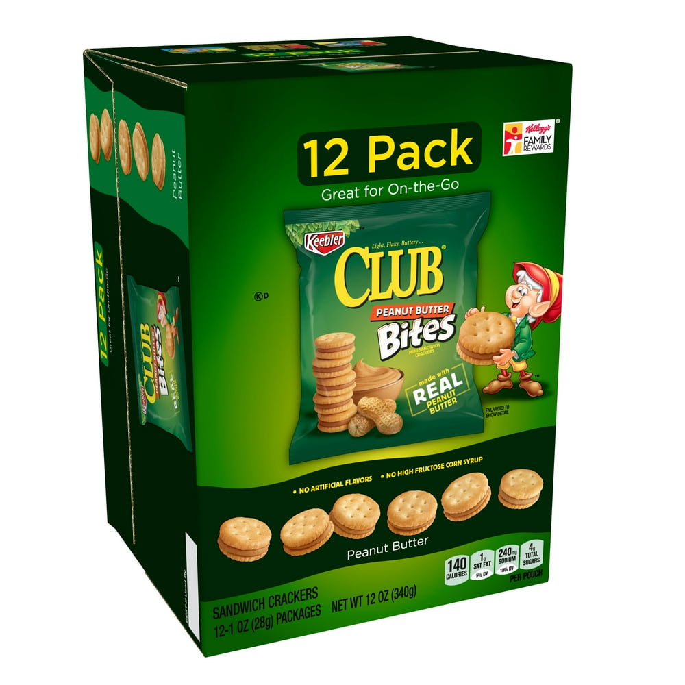 Keebler Club Peanut Butter Sandwich Cracker Bites, 12 Oz.