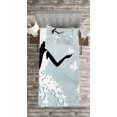 thumbnail image 3 of Ambesonne Floral Quilted Bedspread Set 2 Pcs, Butterfly Dress, Twin Size, Pale Blue and White, 3 of 3
