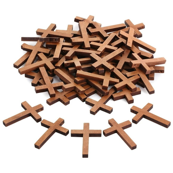 Paquete de 400 cruces de madera Hufopik de 3 x 4,3 cm para manualidades y decoración