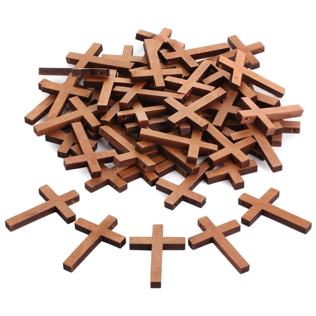 Paquete de 400 cruces de madera Hufopik de 3 x 4,3 cm para manualidades y decoración