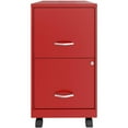 thumbnail image 1 of Pemberly Row 18in 2 Drawer Metal Mobile Smart Vertical Filing Cabinet Red, 1 of 6