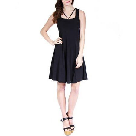 24/7 Comfort Apparel - Women's Abstract Neckline Sheath Dress - Walmart.com