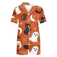 thumbnail image 5 of Tnhcen Women’s Pajamas Turndown Collar Short Sleeve Halloween Print Blouse Shorts Nightwear Home Clothes S-2XL, 5 of 5