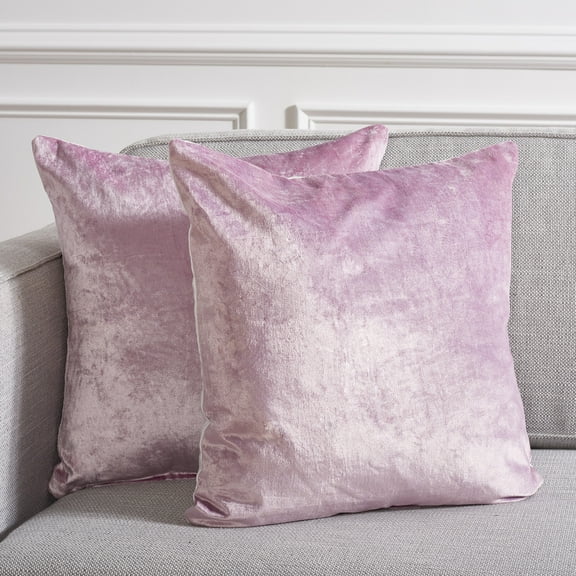 SAFAVIEH Jovanni Solid Pillow, 18" x 18", Lavender, Set of 2