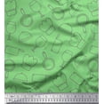 thumbnail image 1 of Soimoi Green Rayon Fabric Chef Cap & Fry Pan Kitchen Printed Craft Fabric by the Yard 56 Inch Wide, 1 of 3