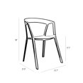 Milan Platinum Modern Stackable Arm Chair (Set of 4)