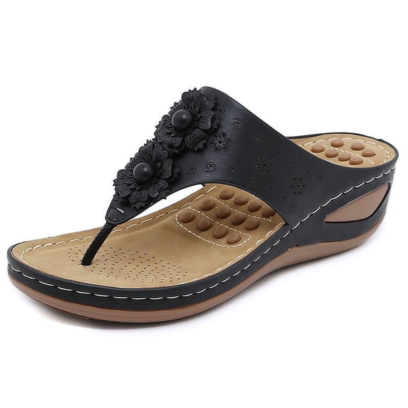 Women's Sandals Comfortable Flip Flops for Women with Arch Support Summer Casual Wedge Sandals Shoes Casual
